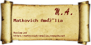 Matkovich Amélia névjegykártya